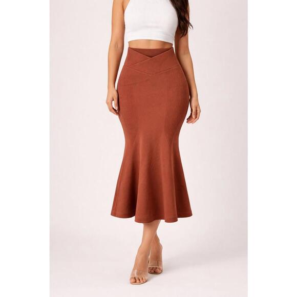 Halara Dresses & Skirts - NWT Halara Rust Mermaid Body Con Midi Skirt Size Small